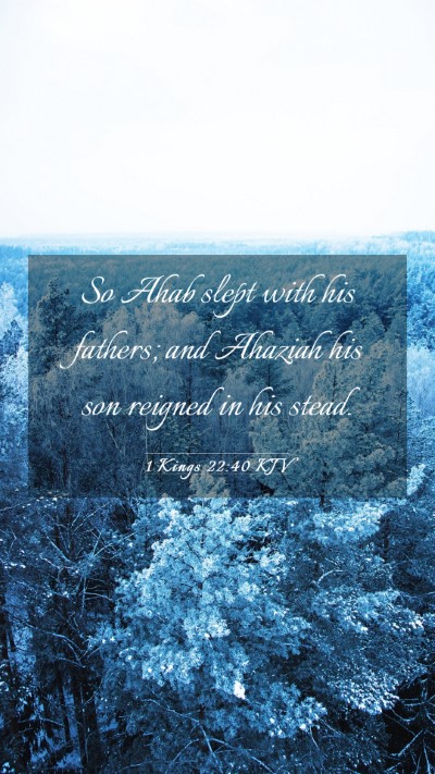 Picture 03 - 1 Kings 22:40 KJV Mobile Phone Wallpaper - So Ahab slept with his fathers; and Ahaziah his - Mobile Bible Verse Wallpaper
