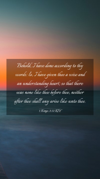 Picture 03 - 1 Kings 3:12 KJV Mobile Phone Wallpaper - Behold, I have done according to thy words: lo, I - Mobile Bible Verse Wallpaper