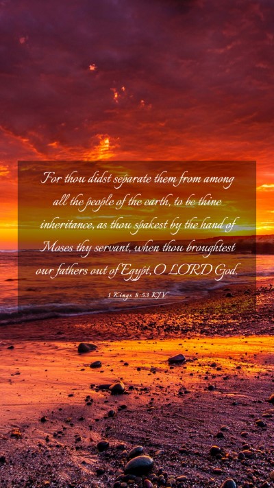Picture 03 - 1 Kings 8:53 KJV Mobile Phone Wallpaper - For thou didst separate them from among all the - Mobile Bible Verse Wallpaper