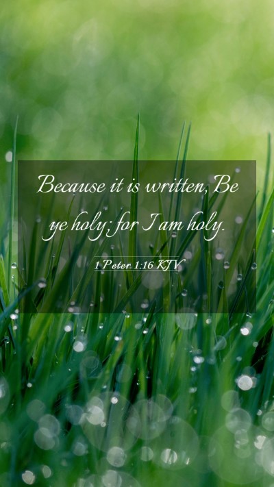 Picture 03 - 1 Peter 1:16 KJV Mobile Phone Wallpaper - Because it is written, Be ye holy; for I am - Mobile Bible Verse Wallpaper