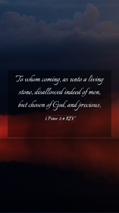 Picture 03 - 1 Peter 2:4 KJV Mobile Phone Wallpaper - To whom coming, as unto a living stone, - Mobile Bible Verse Wallpaper