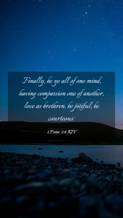 Picture 03 - 1 Peter 3:8 KJV Mobile Phone Wallpaper - Finally, be ye all of one mind, having compassion - Mobile Bible Verse Wallpaper