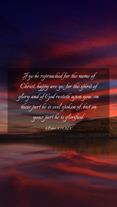 Picture 03 - 1 Peter 4:14 KJV Mobile Phone Wallpaper - If ye be reproached for the name of Christ, happy - Mobile Bible Verse Wallpaper