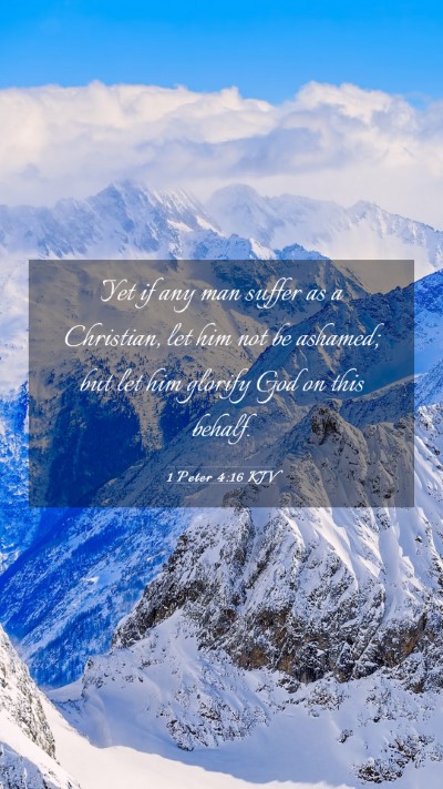 Picture 03 - 1 Peter 4:16 KJV Mobile Phone Wallpaper - Yet if any man suffer as a Christian, let him not - Mobile Bible Verse Wallpaper