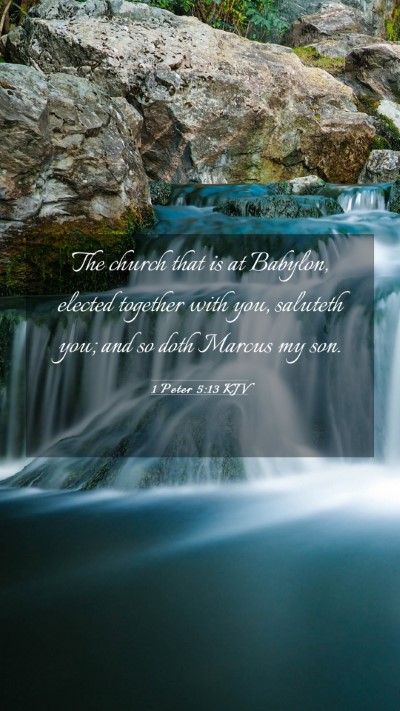 Picture 03 - 1 Peter 5:13 KJV Mobile Phone Wallpaper - The church that is at Babylon, elected together - Mobile Bible Verse Wallpaper