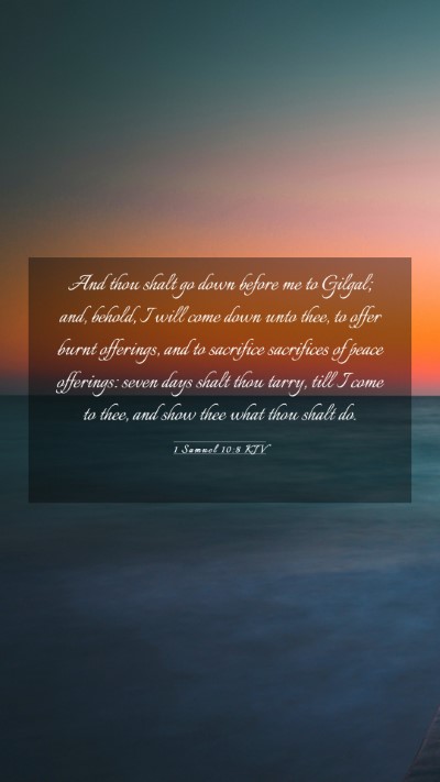 Picture 03 - 1 Samuel 10:8 KJV Mobile Phone Wallpaper - And thou shalt go down before me to Gilgal; and, - Mobile Bible Verse Wallpaper