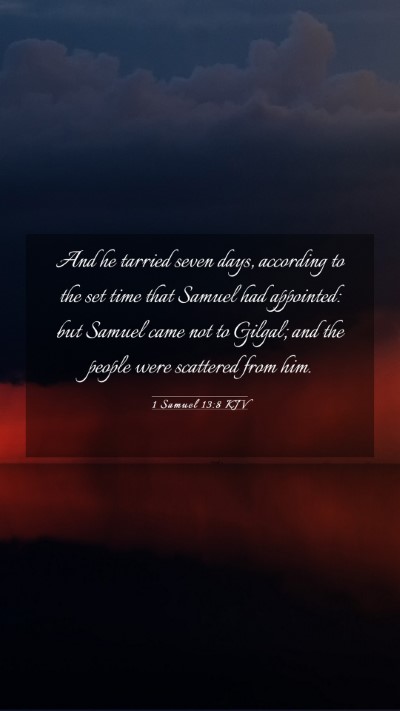 Picture 03 - 1 Samuel 13:8 KJV Mobile Phone Wallpaper - And he tarried seven days, according to the set - Mobile Bible Verse Wallpaper