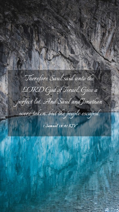 Picture 03 - 1 Samuel 14:41 KJV Mobile Phone Wallpaper - Therefore Saul said unto the LORD God of Israel, - Mobile Bible Verse Wallpaper