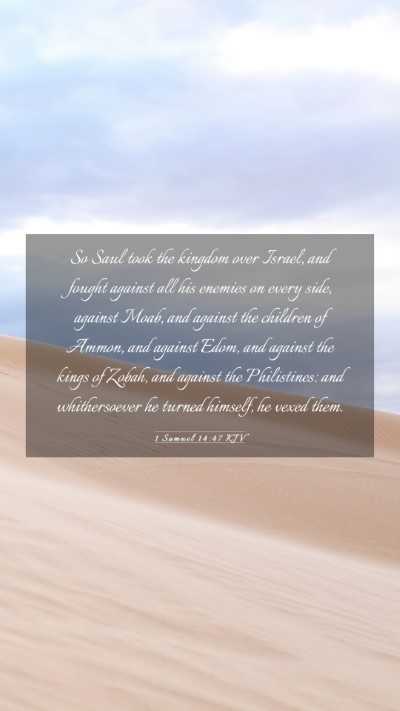Picture 03 - 1 Samuel 14:47 KJV Mobile Phone Wallpaper - So Saul took the kingdom over Israel, and fought - Mobile Bible Verse Wallpaper