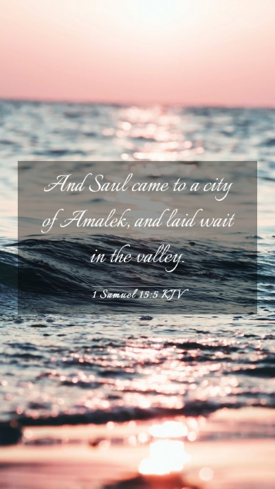 Picture 03 - 1 Samuel 15:5 KJV Mobile Phone Wallpaper - And Saul came to a city of Amalek, and laid wait - Mobile Bible Verse Wallpaper