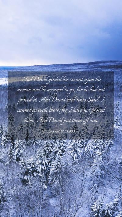 Picture 03 - 1 Samuel 17:39 KJV Mobile Phone Wallpaper - And David girded his sword upon his armor, and he - Mobile Bible Verse Wallpaper