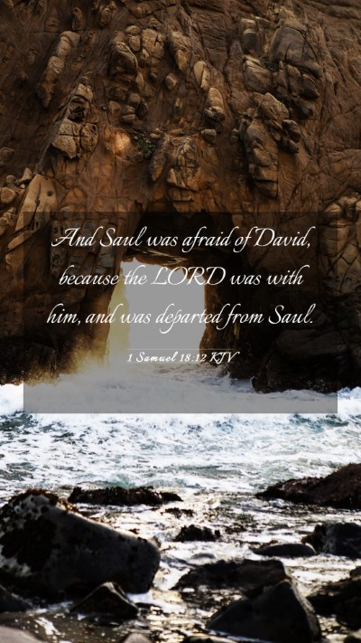 Picture 03 - 1 Samuel 18:12 KJV Mobile Phone Wallpaper - And Saul was afraid of David, because the LORD - Mobile Bible Verse Wallpaper