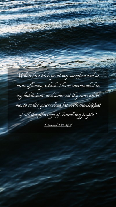 Picture 03 - 1 Samuel 2:29 KJV Mobile Phone Wallpaper - Wherefore kick ye at my sacrifice and at mine - Mobile Bible Verse Wallpaper