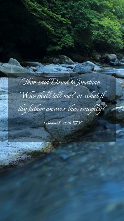 Picture 03 - 1 Samuel 20:10 KJV Mobile Phone Wallpaper - Then said David to Jonathan, Who shall tell me? - Mobile Bible Verse Wallpaper