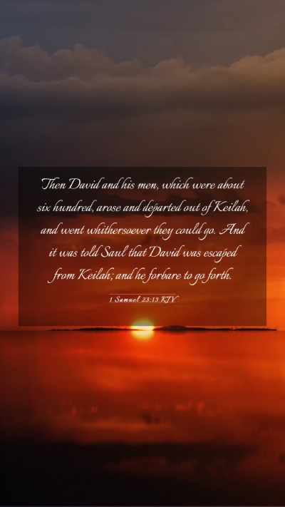 Picture 03 - 1 Samuel 23:13 KJV Mobile Phone Wallpaper - Then David and his men, which were about six - Mobile Bible Verse Wallpaper