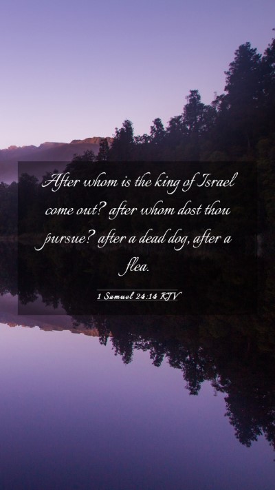 Picture 03 - 1 Samuel 24:14 KJV Mobile Phone Wallpaper - After whom is the king of Israel come out? after - Mobile Bible Verse Wallpaper