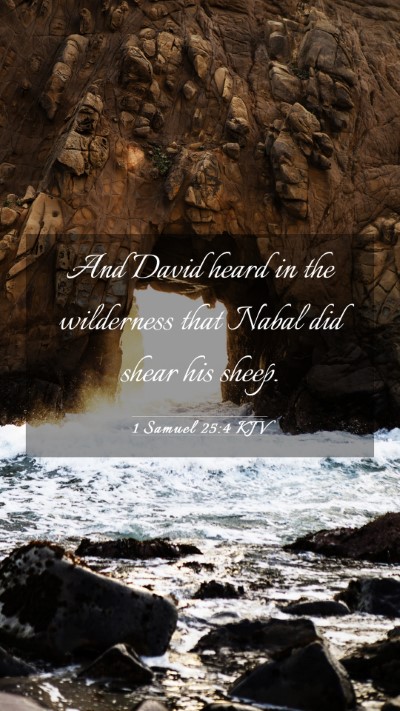 Picture 03 - 1 Samuel 25:4 KJV Mobile Phone Wallpaper - And David heard in the wilderness that Nabal did - Mobile Bible Verse Wallpaper