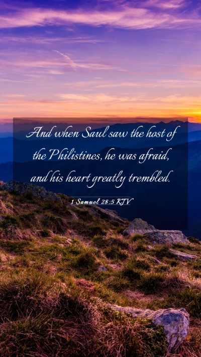 Picture 03 - 1 Samuel 28:5 KJV Mobile Phone Wallpaper - And when Saul saw the host of the Philistines, he - Mobile Bible Verse Wallpaper