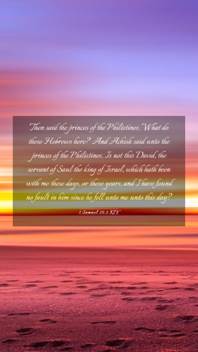 Picture 03 - 1 Samuel 29:3 KJV Mobile Phone Wallpaper - Then said the princes of the Philistines, What do - Mobile Bible Verse Wallpaper