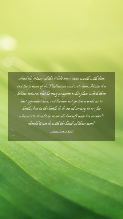 Picture 03 - 1 Samuel 29:4 KJV Mobile Phone Wallpaper - And the princes of the Philistines were wroth - Mobile Bible Verse Wallpaper