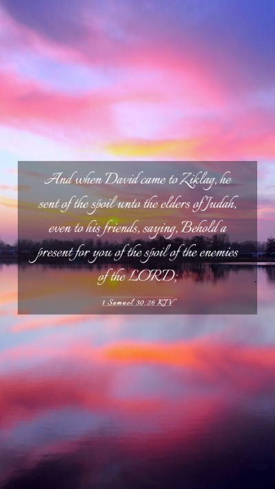 Picture 03 - 1 Samuel 30:26 KJV Mobile Phone Wallpaper - And when David came to Ziklag, he sent of the - Mobile Bible Verse Wallpaper