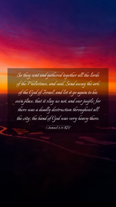 Picture 03 - 1 Samuel 5:11 KJV Mobile Phone Wallpaper - So they sent and gathered together all the lords - Mobile Bible Verse Wallpaper