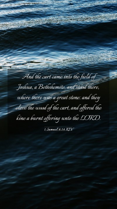 Picture 03 - 1 Samuel 6:14 KJV Mobile Phone Wallpaper - And the cart came into the field of Joshua, a - Mobile Bible Verse Wallpaper