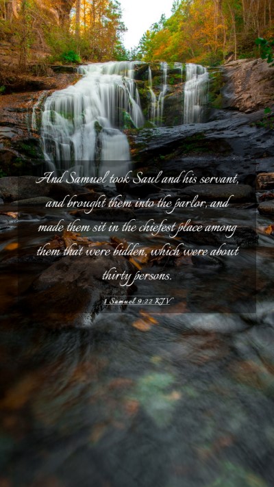 Picture 03 - 1 Samuel 9:22 KJV Mobile Phone Wallpaper - And Samuel took Saul and his servant, and brought - Mobile Bible Verse Wallpaper