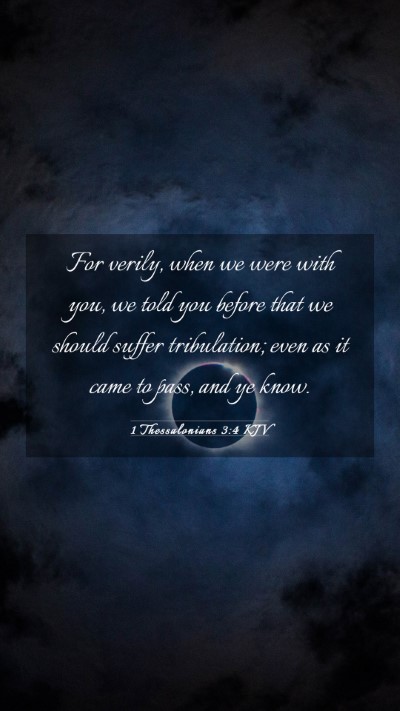 Picture 03 - 1 Thessalonians 3:4 KJV Mobile Phone Wallpaper - For verily, when we were with you, we told you - Mobile Bible Verse Wallpaper