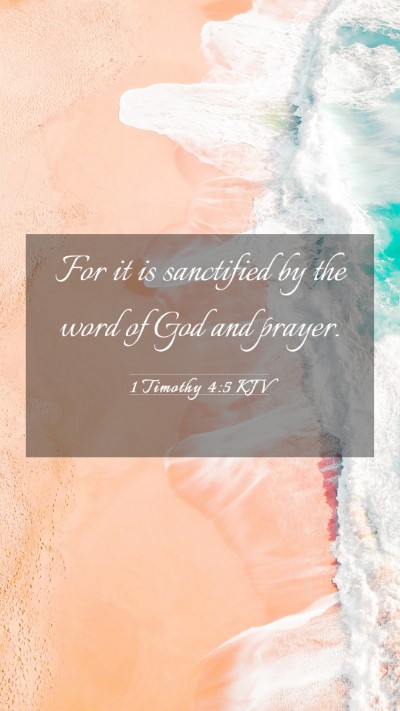 Picture 03 - 1 Timothy 4:5 KJV Mobile Phone Wallpaper - For it is sanctified by the word of God and - Mobile Bible Verse Wallpaper