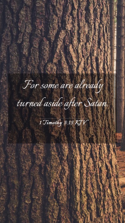 Picture 03 - 1 Timothy 5:15 KJV Mobile Phone Wallpaper - For some are already turned aside after - Mobile Bible Verse Wallpaper