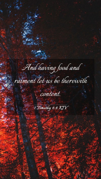 Picture 03 - 1 Timothy 6:8 KJV Mobile Phone Wallpaper - And having food and raiment let us be therewith - Mobile Bible Verse Wallpaper