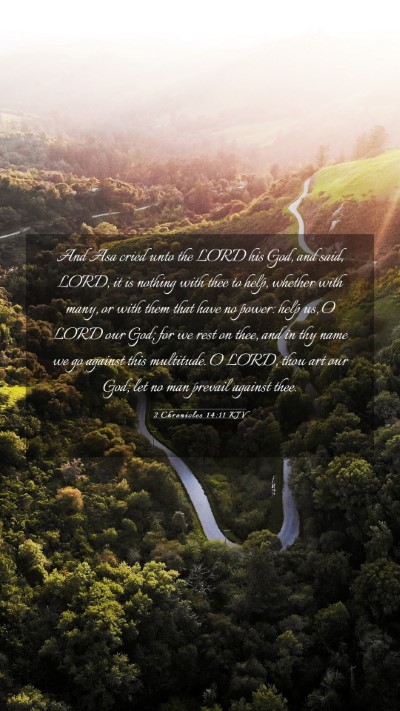 Picture 03 - 2 Chronicles 14:11 KJV Mobile Phone Wallpaper - And Asa cried unto the LORD his God, and said, - Mobile Bible Verse Wallpaper