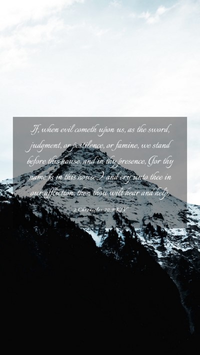 Picture 03 - 2 Chronicles 20:9 KJV Mobile Phone Wallpaper - If, when evil cometh upon us, as the sword, - Mobile Bible Verse Wallpaper
