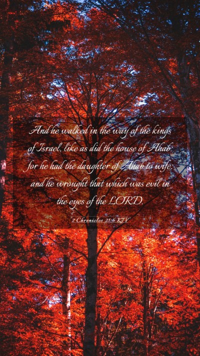 Picture 03 - 2 Chronicles 21:6 KJV Mobile Phone Wallpaper - And he walked in the way of the kings of Israel, - Mobile Bible Verse Wallpaper