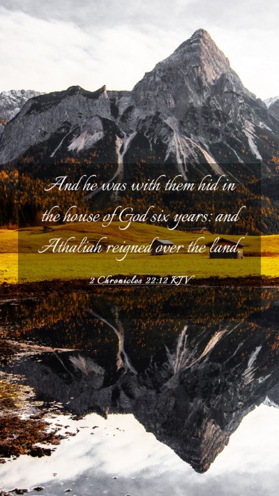 Picture 03 - 2 Chronicles 22:12 KJV Mobile Phone Wallpaper - And he was with them hid in the house of God six - Mobile Bible Verse Wallpaper