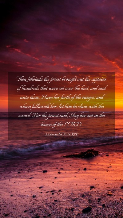 Picture 03 - 2 Chronicles 23:14 KJV Mobile Phone Wallpaper - Then Jehoiada the priest brought out the captains - Mobile Bible Verse Wallpaper