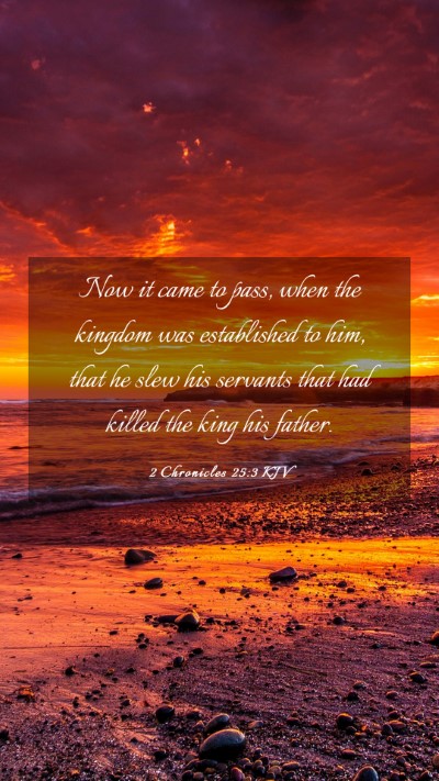 Picture 03 - 2 Chronicles 25:3 KJV Mobile Phone Wallpaper - Now it came to pass, when the kingdom was - Mobile Bible Verse Wallpaper