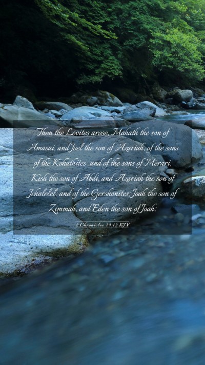 Picture 03 - 2 Chronicles 29:12 KJV Mobile Phone Wallpaper - Then the Levites arose, Mahath the son of Amasai, - Mobile Bible Verse Wallpaper