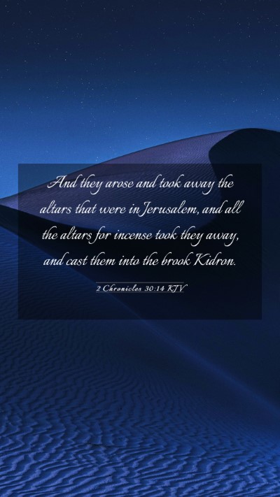 Picture 03 - 2 Chronicles 30:14 KJV Mobile Phone Wallpaper - And they arose and took away the altars that were - Mobile Bible Verse Wallpaper