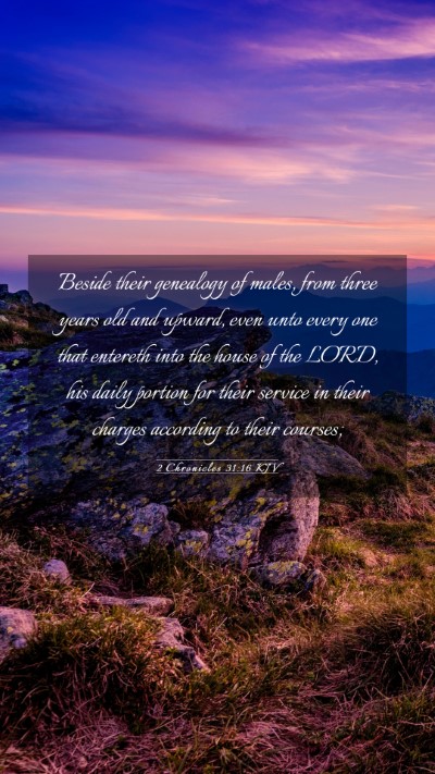 Picture 03 - 2 Chronicles 31:16 KJV Mobile Phone Wallpaper - Beside their genealogy of males, from three years - Mobile Bible Verse Wallpaper