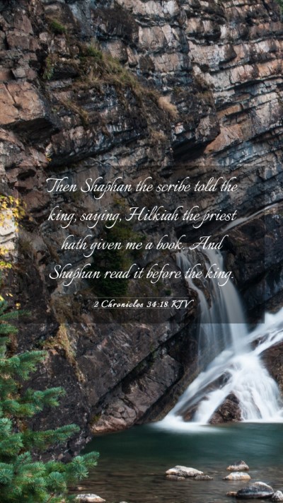 Picture 03 - 2 Chronicles 34:18 KJV Mobile Phone Wallpaper - Then Shaphan the scribe told the king, saying, - Mobile Bible Verse Wallpaper