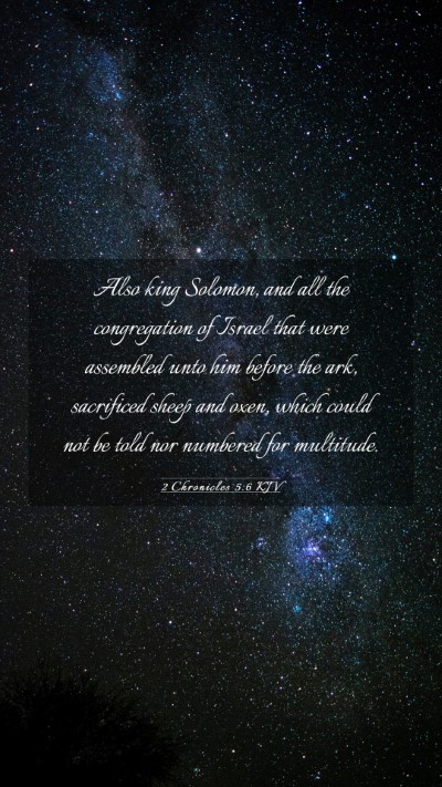 Picture 03 - 2 Chronicles 5:6 KJV Mobile Phone Wallpaper - Also king Solomon, and all the congregation of - Mobile Bible Verse Wallpaper