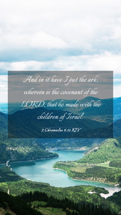 Picture 03 - 2 Chronicles 6:11 KJV Mobile Phone Wallpaper - And in it have I put the ark, wherein is the - Mobile Bible Verse Wallpaper