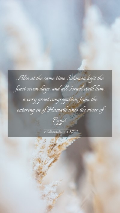 Picture 03 - 2 Chronicles 7:8 KJV Mobile Phone Wallpaper - Also at the same time Solomon kept the feast - Mobile Bible Verse Wallpaper