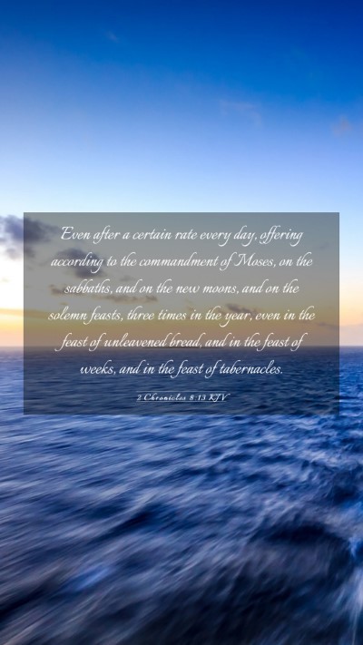 Picture 03 - 2 Chronicles 8:13 KJV Mobile Phone Wallpaper - Even after a certain rate every day, offering - Mobile Bible Verse Wallpaper