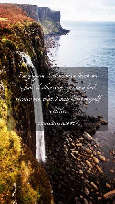 Picture 03 - 2 Corinthians 11:16 KJV Mobile Phone Wallpaper - I say again, Let no man think me a fool; if - Mobile Bible Verse Wallpaper