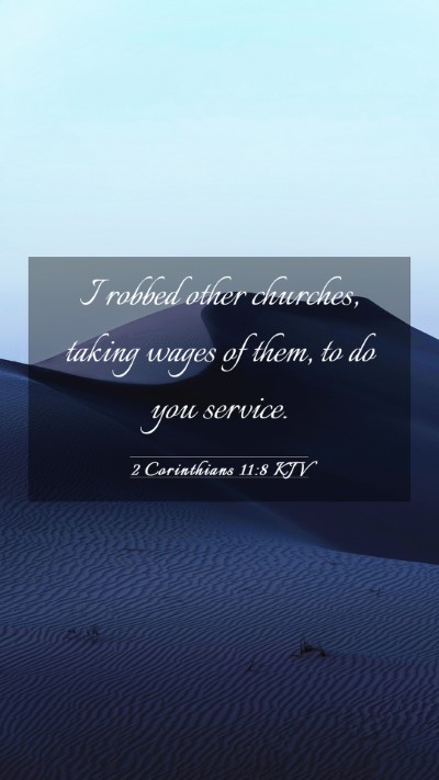 Picture 03 - 2 Corinthians 11:8 KJV Mobile Phone Wallpaper - I robbed other churches, taking wages of them, to - Mobile Bible Verse Wallpaper