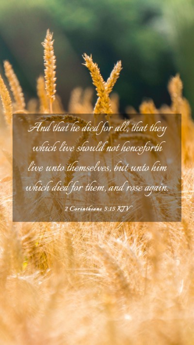 Picture 03 - 2 Corinthians 5:15 KJV Mobile Phone Wallpaper - And that he died for all, that they which live - Mobile Bible Verse Wallpaper