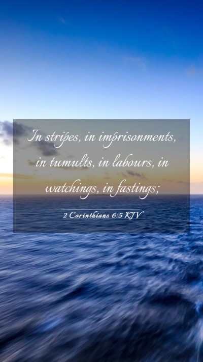 Picture 03 - 2 Corinthians 6:5 KJV Mobile Phone Wallpaper - In stripes, in imprisonments, in tumults, in - Mobile Bible Verse Wallpaper